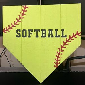 Softball home plate wall art